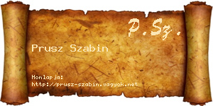 Prusz Szabin névjegykártya
